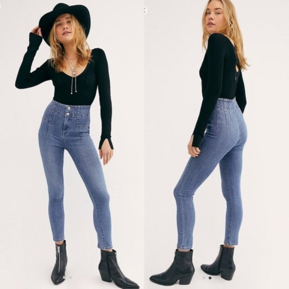 Free People High Rise Blue Jeans